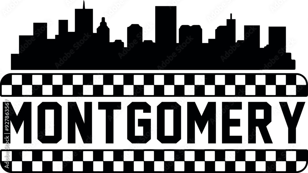 Fototapeta premium Montgomery Alabama Skyline Silhouette