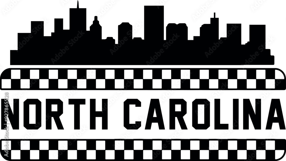 Fototapeta premium North Carolina Skyline Silhouette Vector