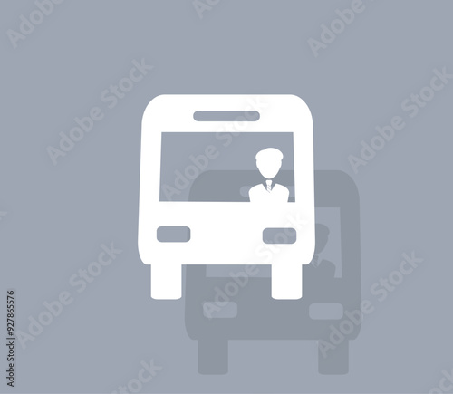 Vector icon of white color with shadow on gray background