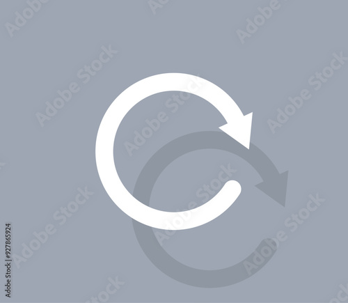 Vector icon of white color with shadow on gray background