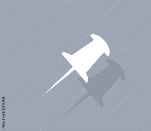 Vector icon of white color with shadow on gray background