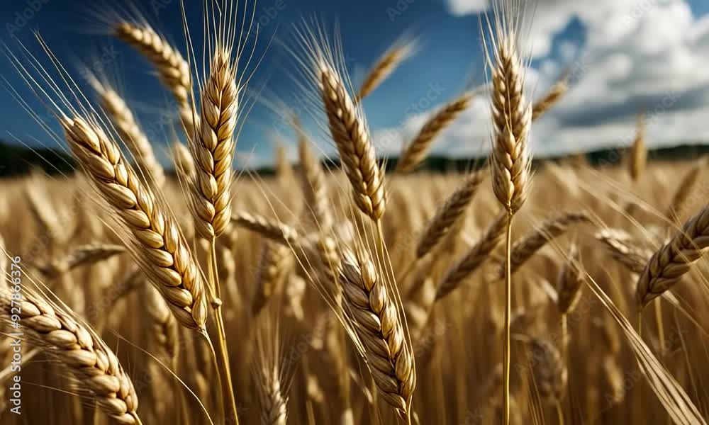 Golden Wheat Field Under Bright Sunlight Golden Wheat Field Under Bright Sunlight