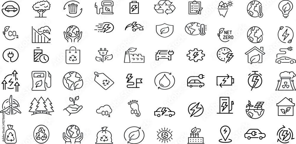 GREEN ENERGY   EDITABLE ICON SET