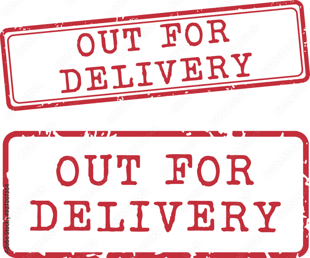 Out for Delivery Rubber Stamp Vector Set Out for Delivery Rubber Stamp Vector Set