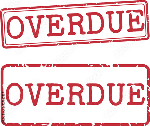 Overdue Rubber Stamp Vector Set