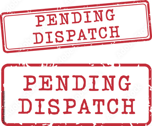 Pending Dispatch Rubber Stamp Vector Set