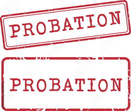 Probation Rubber Stamp Vector Set