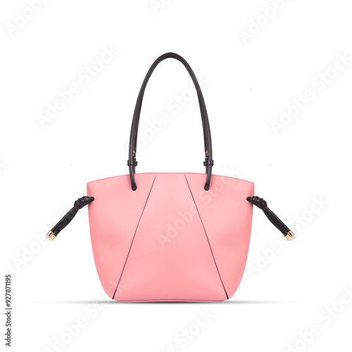 Pink women bag isolated on white background
 photo