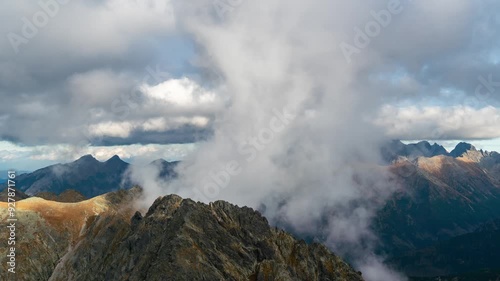 Dynamic Clouds Over Tatra Mountains Summer Peaks - Europe Scenic photo