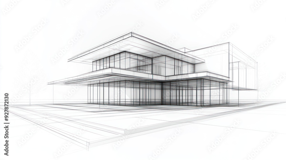 Modern House Architectural Blueprint Modern House Architectural Blueprint