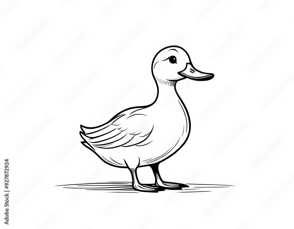 Drawing of a cute duck to color. Drawing of a cute duck to color.