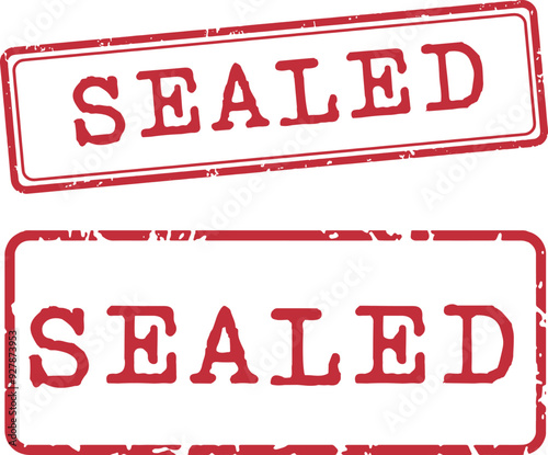 Sealed Rubber Stamp Vector Set
