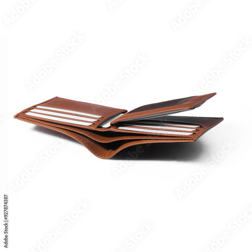 Brown Leather men's bifold wallet