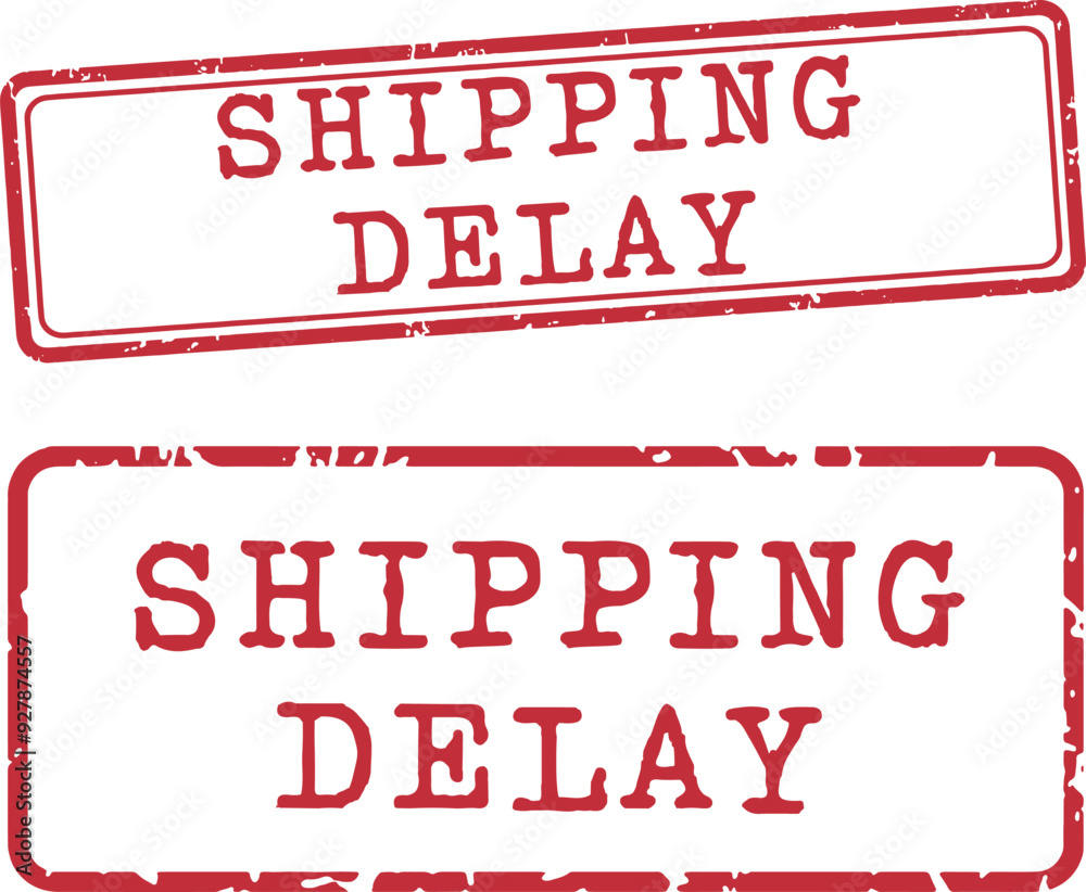 Shipping Delay Rubber Stamp Vector Set Shipping Delay Rubber Stamp Vector Set