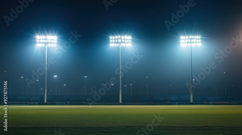 Illuminated Football Field at Night