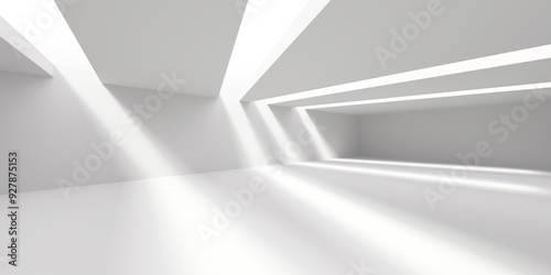 Abstract light corridor interior. Futuristic architecture background