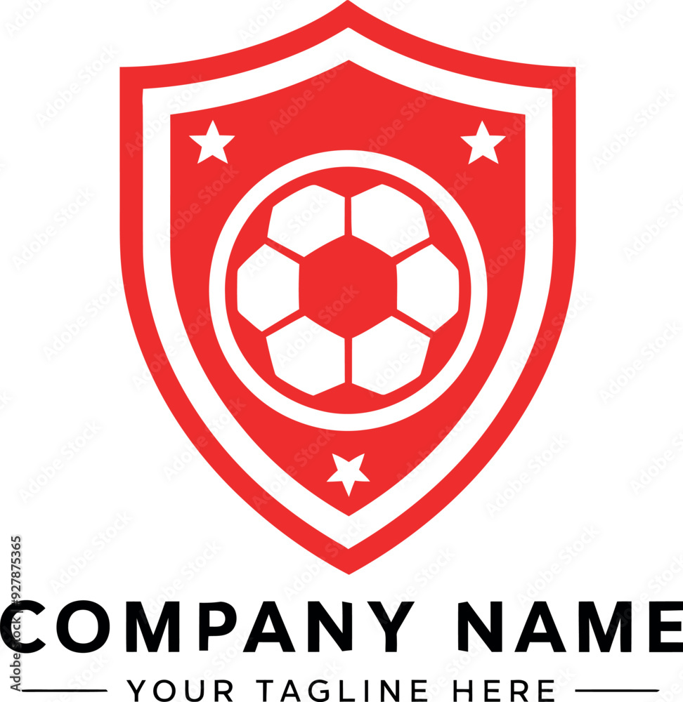 Obraz premium Soccer Shield Stars Logo Vector Design