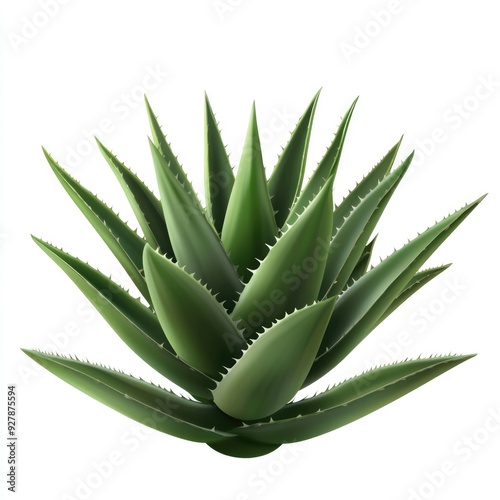 Closeup of a Lush Aloe Vera Plant with Spiky Green Leaves