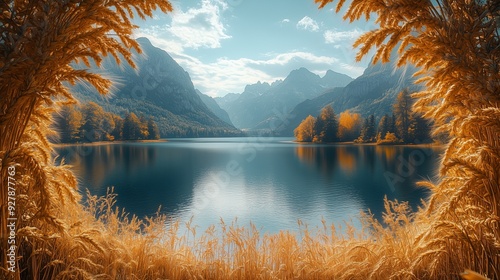 lake and mountains