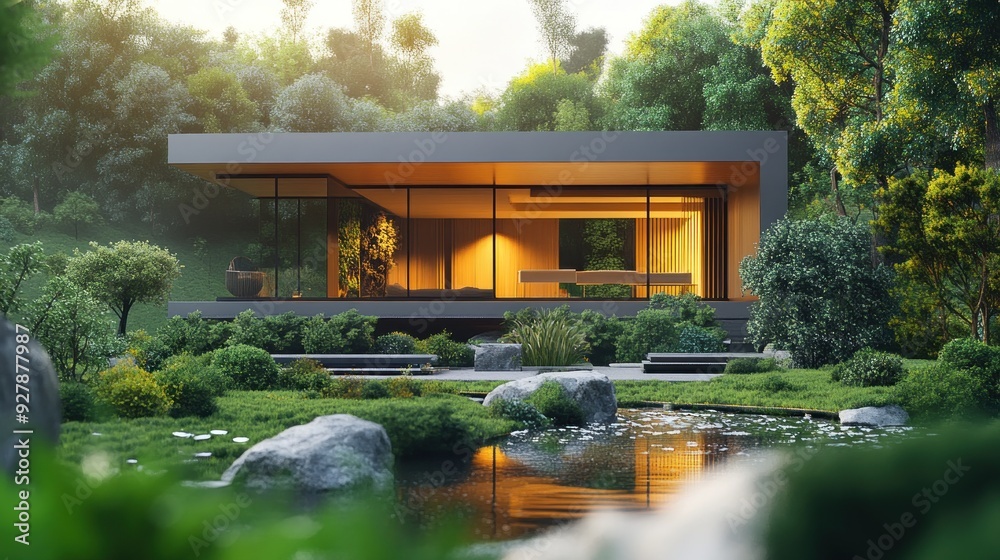 Modern House in a Lush Forest Setting