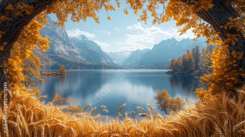 lake and mountains