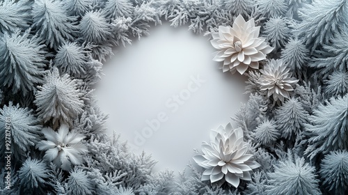 christmas wreath on white background