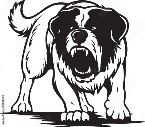 Wallpaper Mural St Bernard Dog Angry Stylized Vector Illustration Torontodigital.ca