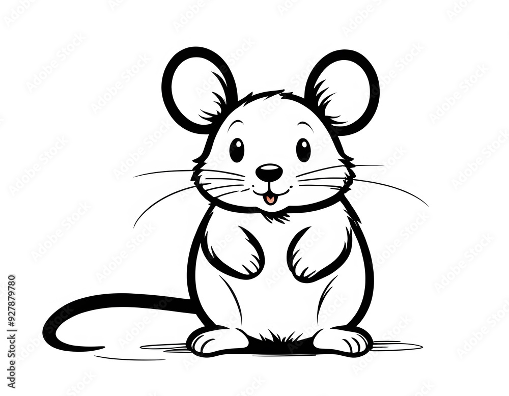 Drawing of a cute mouse to color. Drawing of a cute mouse to color.
