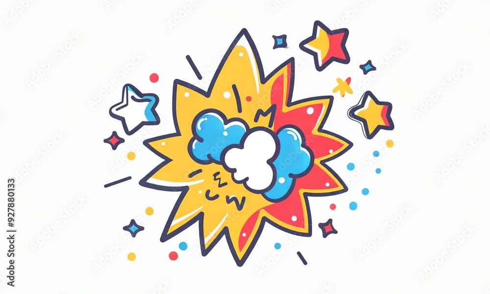 Cartoon Explosion with Stars Cartoon Explosion with Stars