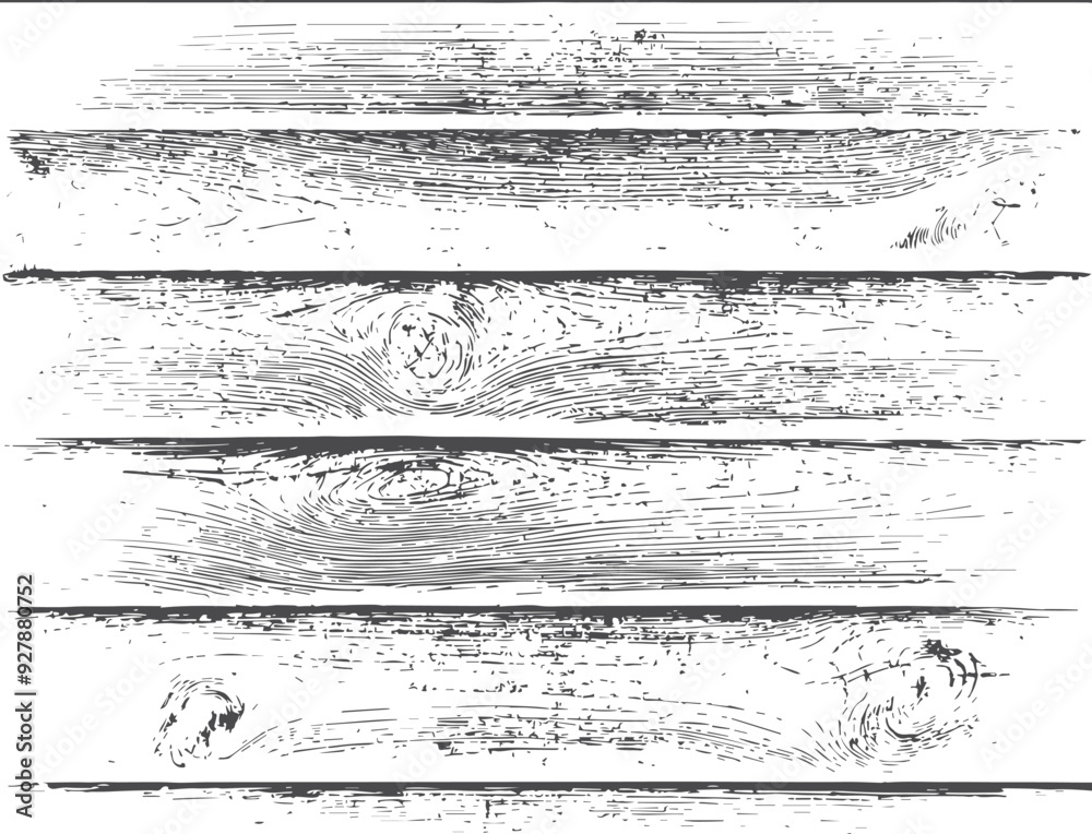 Fototapeta premium Horizontal wooden boards texture background. Isolated vector black grunge pattern