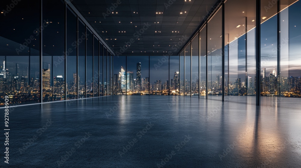 Obraz premium Empty Room With City View