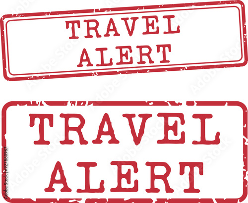 Travel Alert Rubber Stamp Vector Set