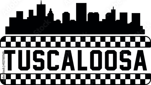 Tuscaloosa Alabama Skyline Vector Silhouette photo