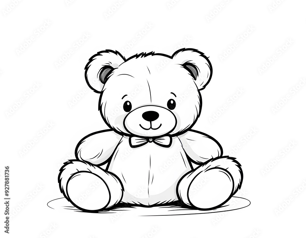 Drawing of a cute teddy bear to color. Drawing of a cute teddy bear to color.