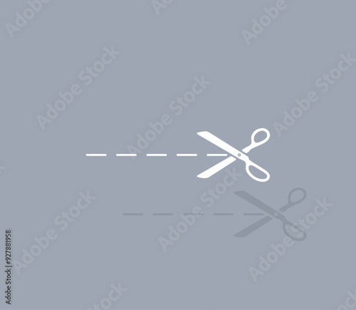 Vector icon of white color with shadow on gray background