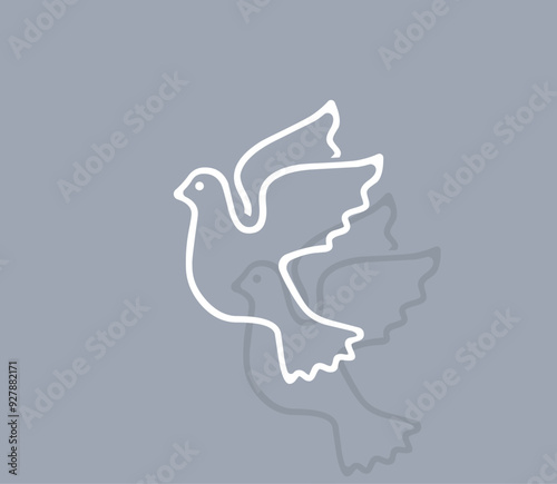 Vector icon of white color with shadow on gray background