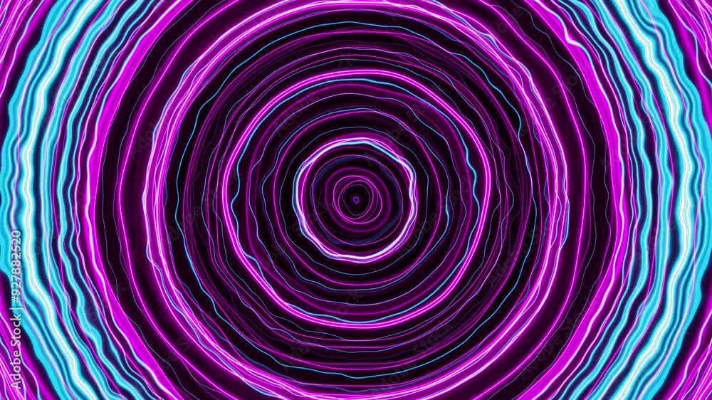 3d render, neon light abstract background, wavy rings, circles, virtual reality, ultraviolet spectrum, laser show. Loop 4k 3d render, neon light abstract background, wavy rings, circles, virtual reality, ultraviolet spectrum, laser show. Loop 4k
