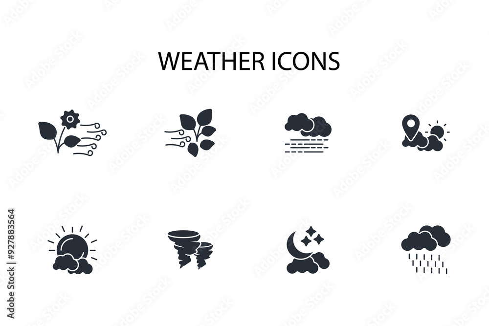 Weather icon set.vector.Editable stroke.linear style sign for use web design,logo.Symbol illustration. Weather icon set.vector.Editable stroke.linear style sign for use web design,logo.Symbol illustration.