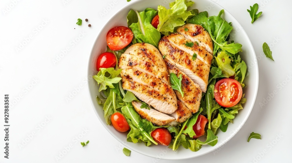 Grilled Chicken Salad with Cherry Tomatoes