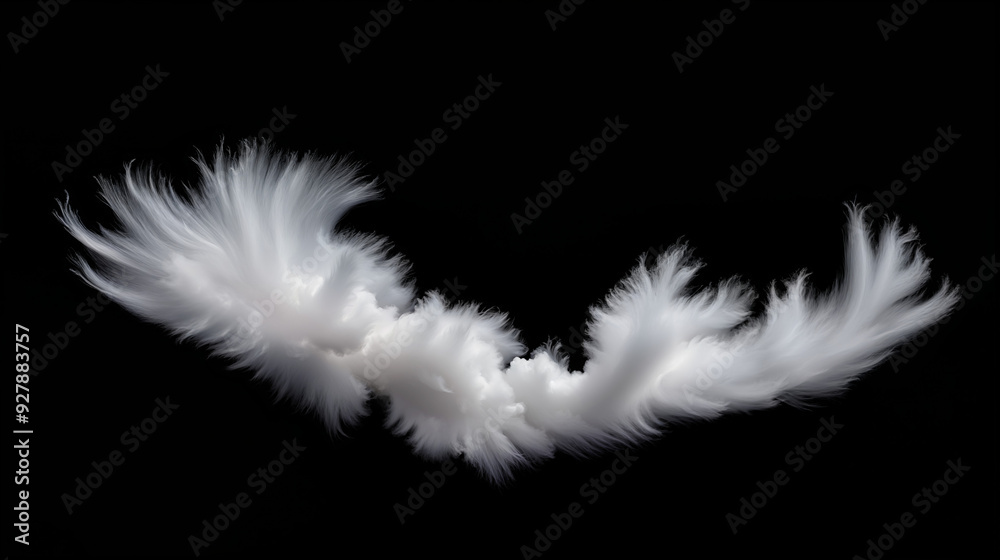Obraz premium White cirrus cloud isolated on black background
