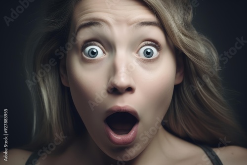 Amazed Surprised woman. Person cute attractive. Generate Ai