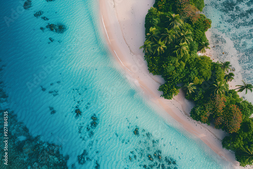 Tropical Island Aerial View