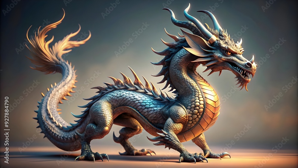 majestic dragon in soft light setting majestic dragon in soft light setting