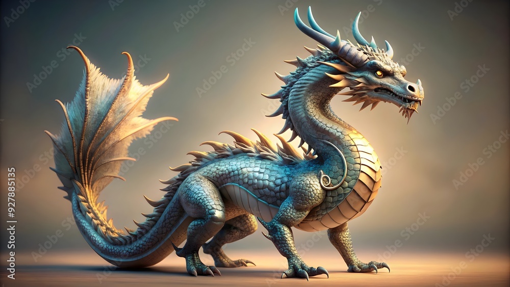 Obraz premium majestic dragon in realistic digital art