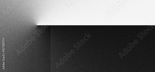  Black white grainy background, monochrome gray noisy texture dark grunge banner, header poster cover backdrop design photo