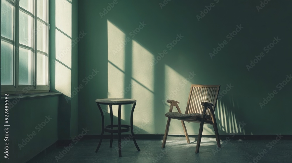 Sunlight Streaming Through a Window in a Minimalist Room Sunlight Streaming Through a Window in a Minimalist Room