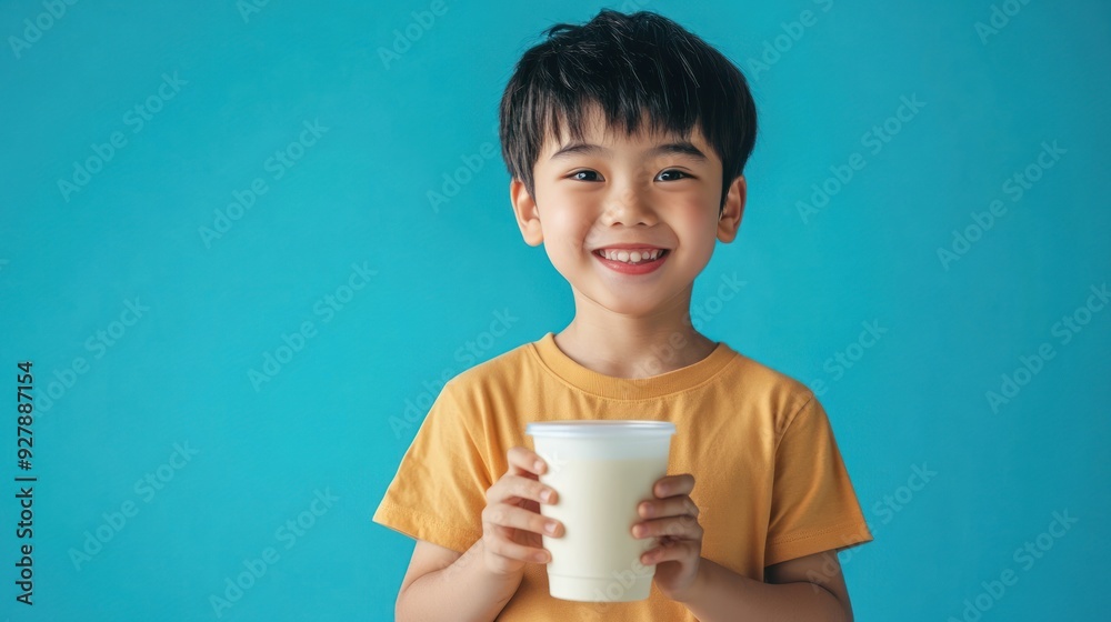 Smiling Boy with Milk Smiling Boy with Milk
