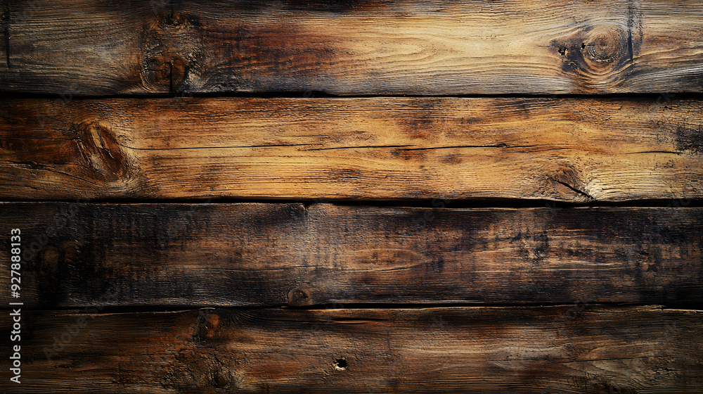 Rustic wooden planks with rich textures displayed in warm brown tones Rustic wooden planks with rich textures displayed in warm brown tones
