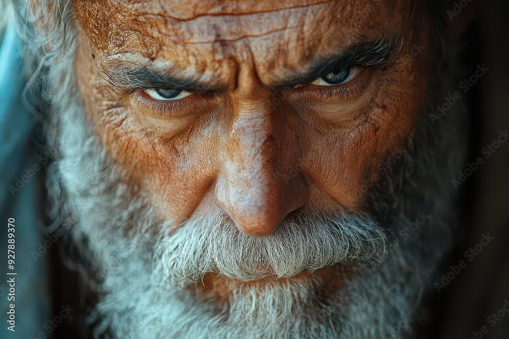 dramatic portrait of moses chiaroscuro lighting weathered face intense gaze dramatic portrait of moses chiaroscuro lighting weathered face intense gaze