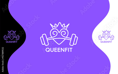 Queen Fitness Woman gym logo